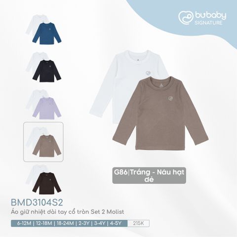 Áo giữ nhiệt dài tay cổ tròn Set 2 Molist 3104S2 Bubaby