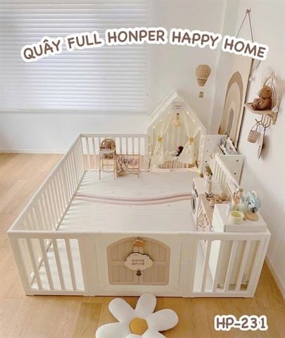 Quây full Happy Home HP 231 kèm giá kệ đồ chơi 230 + Thảm Honper