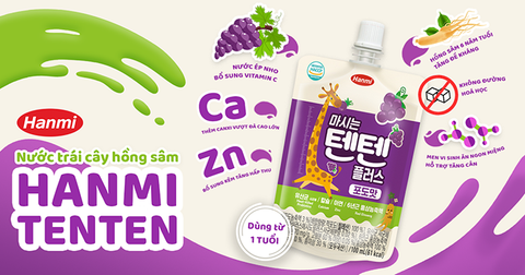 Nước trái cây hồng sâm Hanmi vị nho Hàn Quốc