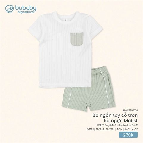 Bộ ngắn tay cổ tròn Túi ngực Molist Bubaby BMD1304TN.03YK61