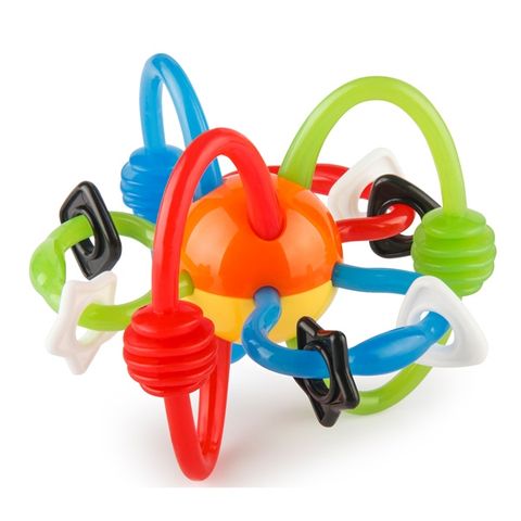 Gặm nướu hình vòng tròn màu đỏ - Rattle & Teether Bendy Tubes Infantino