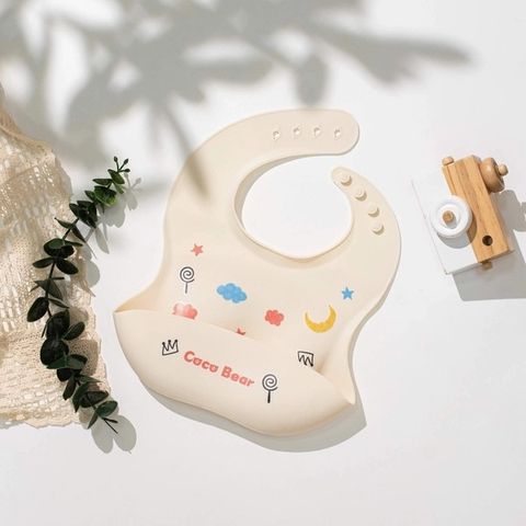 Yếm máng silicon Coco Bear