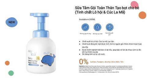 Sữa tắm gội Bzu Bzu toàn thân dành cho bé