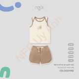 Bộ ba lỗ áo be quần nâu Nous NL3S25-SC1-M04-MN-6M