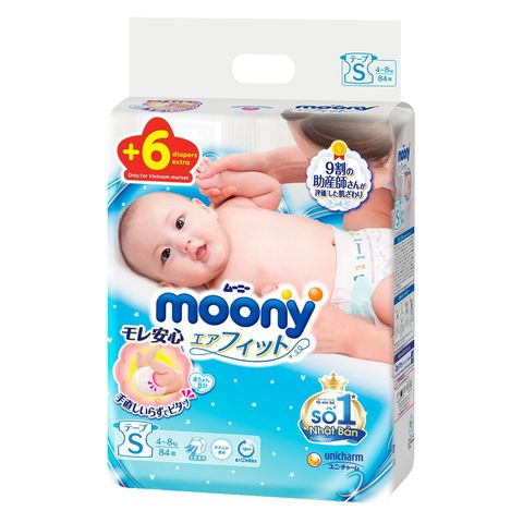 Bỉm tã dán cộng miếng Moony
