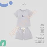 Bộ cộc tay cài vai màu ghi đậm Nous NL3S25-SC2-M04-PA-6M