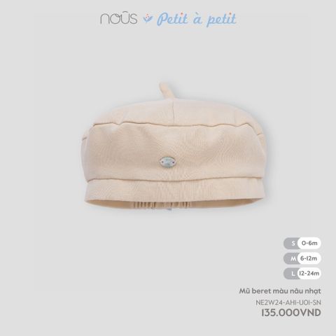 Mũ beret màu nâu nhạt Nous