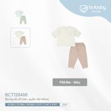 Bộ tay lỡ cổ tròn, quần dài Mimo Bubaby BCT120400.18MF85