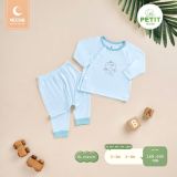 Bộ dài tay Moona cài lệch - gấu kem - 3-6m