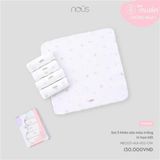 Set 5 khăn sữa màu trắng in họa tiết Nous NB2S25-AU1-U02-OW-FS