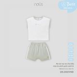 Bộ cộc tay áo chui đầu màu be phối quần xanh lá Nous NB3S25-SC2-M11-PG-6M