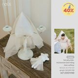 Set phụ kiện mũ bonnet lưới trắng kèm softtoy Nous NE2S25-AC1-F01-SW-FS
