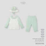 Set bộ dài tay màu xanh kèm mũ rộng vành Nous NP2S25-SM1-M01-CW-0M