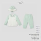 Set bộ dài tay màu xanh kèm mũ rộng vành Nous NP2S25-SM1-M01-CW-0M