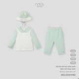 Set bộ dài tay màu xanh kèm mũ rộng vành Nous NP2S25-SM1-M01-CW-0M