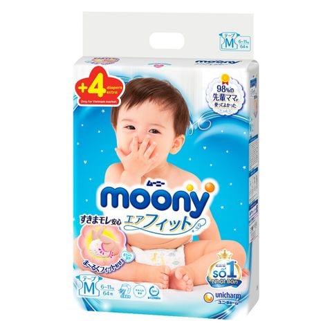 Bỉm tã dán cộng miếng Moony