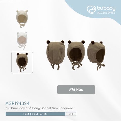 Mũ Buộc dây quả bông Bonnet Siro Jacquard 194324 Bubaby