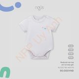 Bodysuit cộc tay cài vai màu ghi Nous NL2S25-TB2-M03-PA-0M