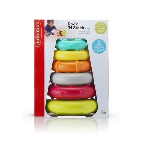 Đồ chơi tháp xếp chồng - màu đỏ - Rock'N Stack Rings Infantino