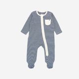 Promo Body dài tay khóa giữa Bamco Bubaby - Kẻ hồng A86 - 6-9m