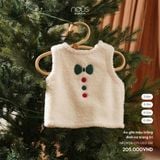 Áo gile màu trắng đính nơ trang trí Nous