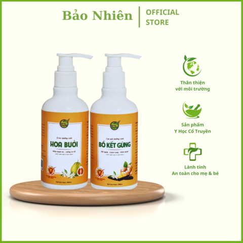 Bộ dầu gội Bảo Nhiên bồ kết gừng hoa bưởi