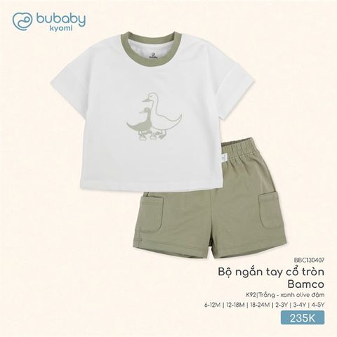 Bộ ngắn tay cổ tròn Bamco Bubaby BBC130407.03Y77A