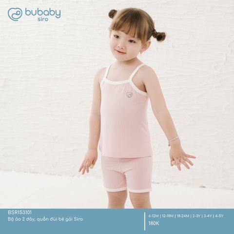 Bộ áo 2 dây, quần đùi bé gái Siro Bubaby BSR153101.03YK70