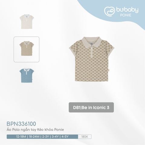 Áo Polo ngắn tay Kéo khóa Ponie Bubaby