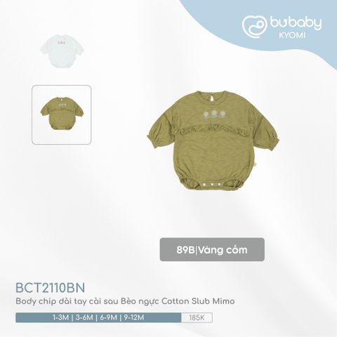 Body chip dài tay cài sau Bèo ngực Cotton Slub Mimo Bubaby BCT2110BN.M13A12