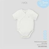 Bodysuit cộc tay cài lệch màu trắng Nous NB2W25-TB2-U01-SW-0M