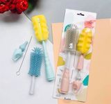 Set cọ rửa bình sữa cao cấp Emma Kids - màu hồng