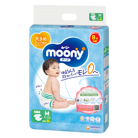 Bỉm tã dán Xanh tiêu chuẩn NK Moony