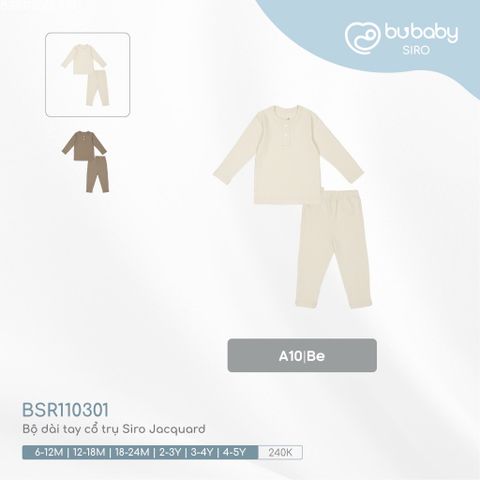 Bộ dài tay cổ trụ Siro Jacquard Bubaby BSR110301.03YA10