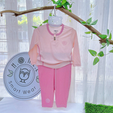 Bộ cổ trụ dài tay Modal Air Hồng Ruby 6-9M MỚI - Hồng Ruby - 6-9M