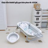 Chậu tắm Holla Thỏ gấp gọn kèm phao có nhiệt kế HL-03224