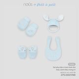 Set phụ kiện 4 món hình thỏ màu xanh thêu trang trí Nous