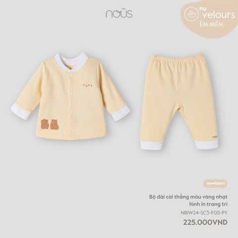 Bộ dài cài thẳng màu vàng nhạt hình in trang trí Nous NB1W24-SC3-F05-PY-NB