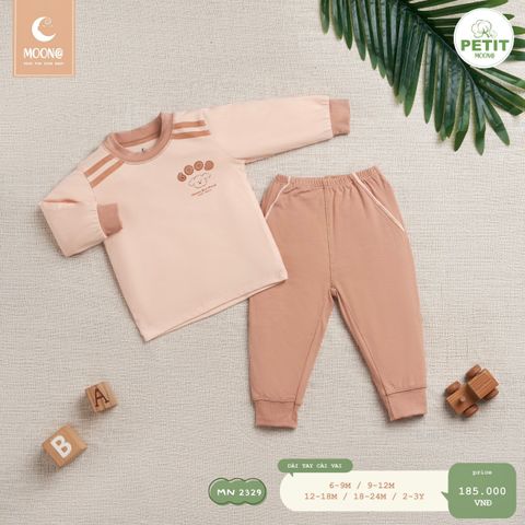 Bộ dài tay Moona cài vai - Xanh nhạt - 12-18m