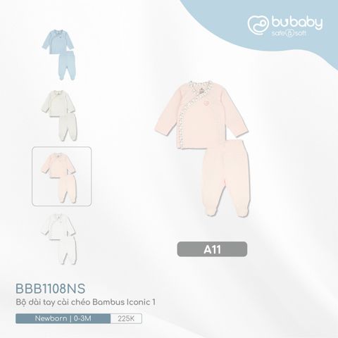 Bộ dài tay cài chéo Bambus Iconic 1 Bubaby