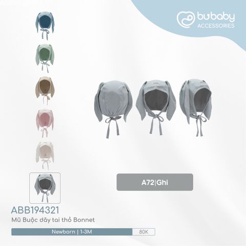 Mũ Buộc dây tai thỏ Bonnet Bubaby ABB194321.0NBA01