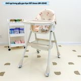 Ghế ăn dặm Umoo có bánh gấp gọn ngả lưng họa tiết