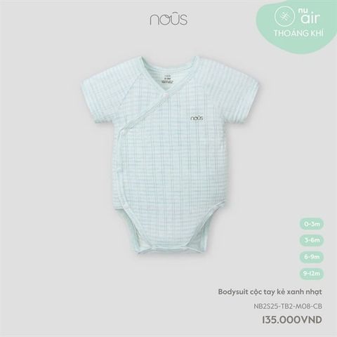 Bodysuit cộc tay kẻ xanh nhạt Nous NB2S25-TB2-M08-CB-0M