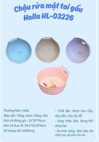 Chậu rửa mặt tai gấu HL-03226 Holla