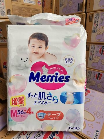 Bỉm tã dán Merries cộng miếng New