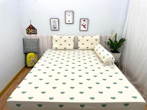 Ga chống thấm cotton Ú Òa Cotton cao cấp - Hươu cao cổ xanh - 1m8*2m