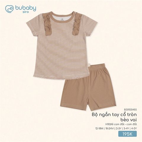 Bộ ngắn tay cổ tròn bèo vai Bubaby BSR130403.03YH18