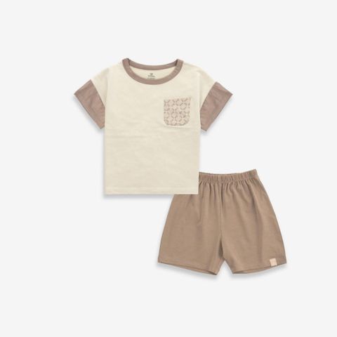 Promo Bộ ngắn tay cổ tròn Túi ngực 1304TN Bubaby