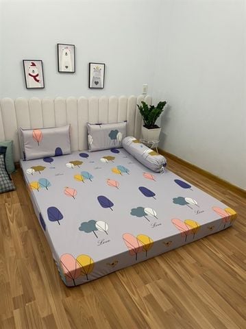 Ga chống thấm Ú oà thun lạnh premium cây thông tím 1m6*2m