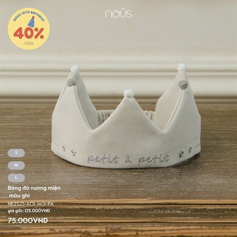 Băng đô vương miện màu ghi Nous NE2S25-AO1-M01-PA-S